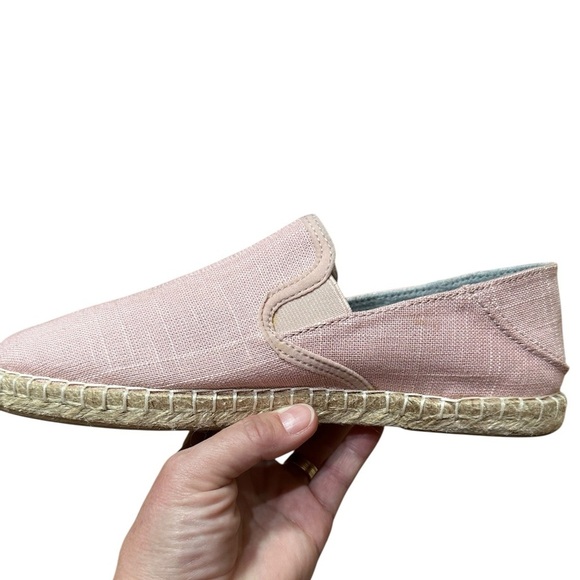 Olukai Pink Rose Sea Salt Kaula Pa’a Kapa Linen Espadrille Drop In Shoe - Picture 6 of 13
